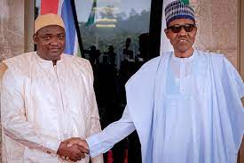 Buhari visits Gambia for President Barrow's second-term inauguration