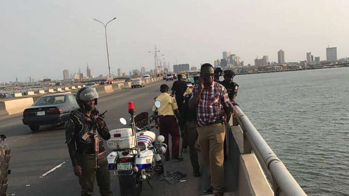 Lagos policemen rescue teenage girl from jumping into Lagoon