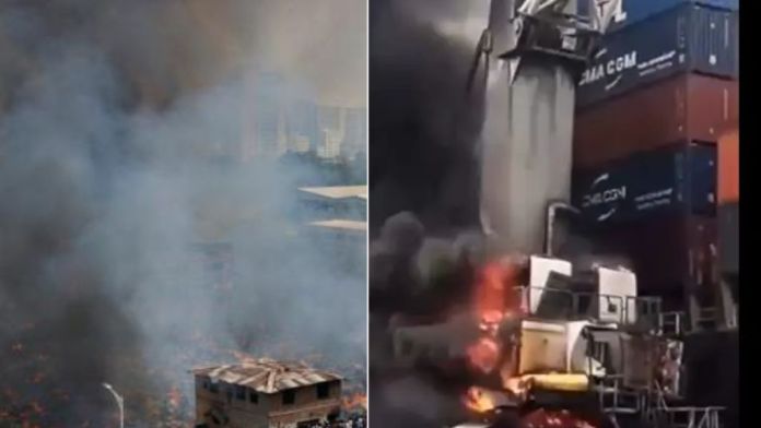 "Millions of Naira Worth of Goods Lost as Fire Engulfs Lagos Port"