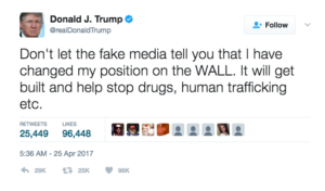 Tweet Trump border wall